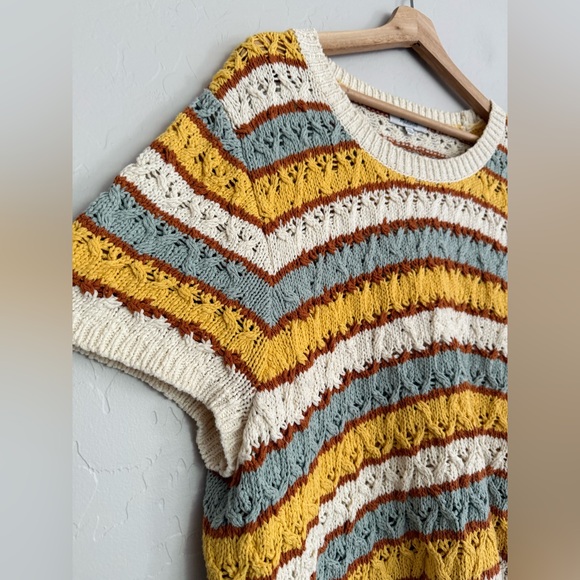Madewell Carrington Sweater Tee Multi Colored Stripe Size XXL Knit Crochet - Picture 2 of 6